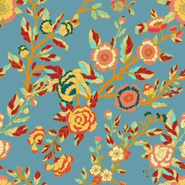 Eclectic Maximalist Botanical Chintz Art