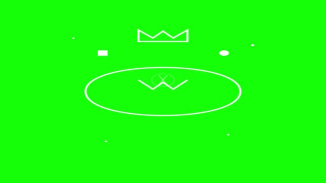 Enzyme Lock and Key Model Line Animation on Green Screen