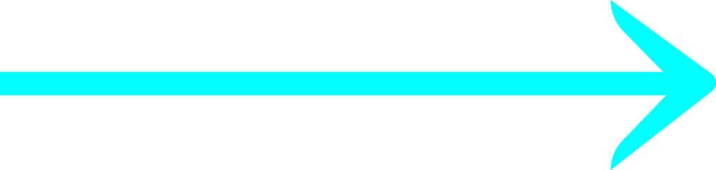 Obraz premium Aqua Right Arrow Icon Isolated on Transparent Background PNG Direction Shape Vector Element