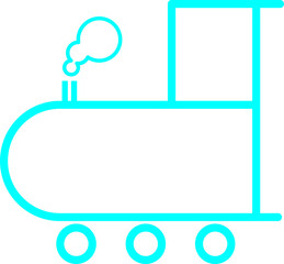 Aqua Train Engine Icon Isolated on Transparent Background PNG Railway Vector Symbol © House of Designs