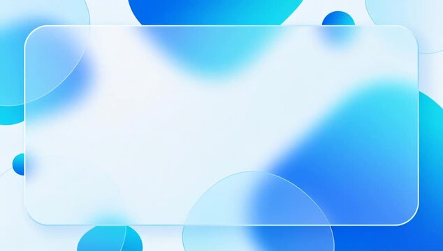 Abstract blue glass background with looping seamless circles, soft gradient glow, modern design, seamless blue gradient background, soft circle frame with glass effect for banner SEO design