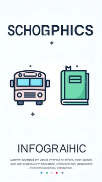 School graphics infographic education icons.
