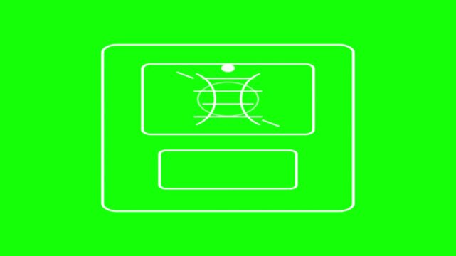 Cell Membrane Active Transport Pump Line Animation on Green Screen
