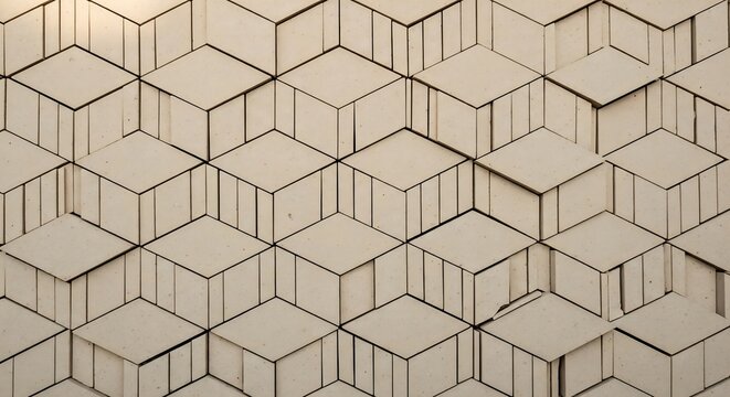 Modern geometric brick wall background with 3D rhombus pattern tiles