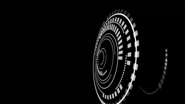 Futuristic Sci-Fi HUD Crosshair Interface Loop Animation on Dark Background