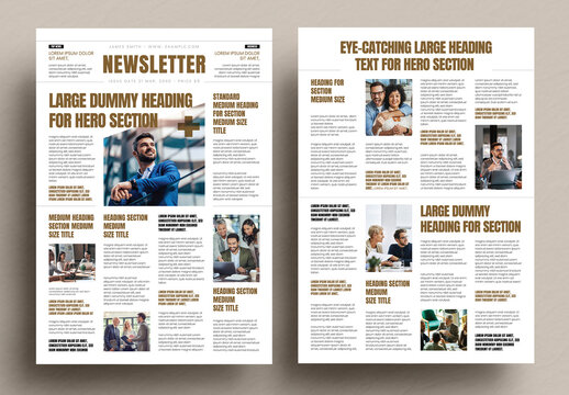 Corporate Newsletter Template Business Editorial Newsletter