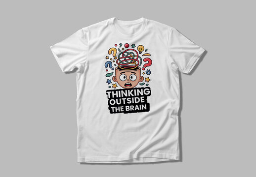 Creative Thinking Cartoon T Shirt Design