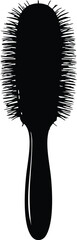 Naklejka premium Professional hair grooming brush tool silhouette for beauty salon branding vector design.