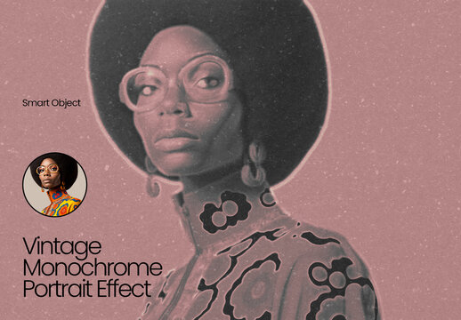 Vintage Monochrome Portrait Photo Effect