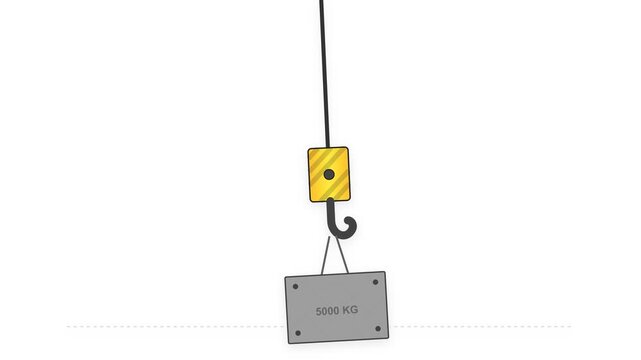 Industrial Crane Animation Lifting Heavy 5000 Kg Slab Illustrating Weight and Load Dynamics
