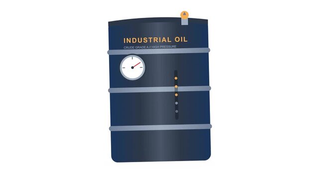 Industrial Oil Barrel Monitoring Fluctuation in Crude Grade a High Pressure Storage with Gauge and Level Indicators