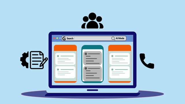 Ai search engine optimization and digital marketing interface concept