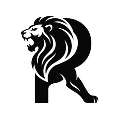 Obraz premium Royal Lion R Monogram Logo for Luxury, Security and Elite Brands