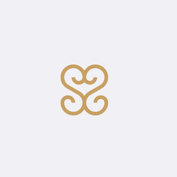 Double S interlocked logo with gold color