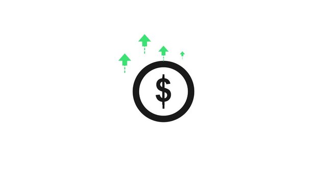Minimalist black circle symbol animation isolated on white background ring
