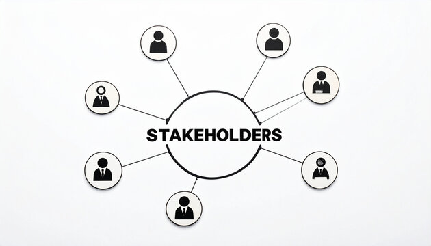 Stakeholder Network Diagram Representing Business Relationships And Organizational Communication