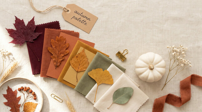 Halloween Decor. Autumn Gift Wrapping with White Pumpkin