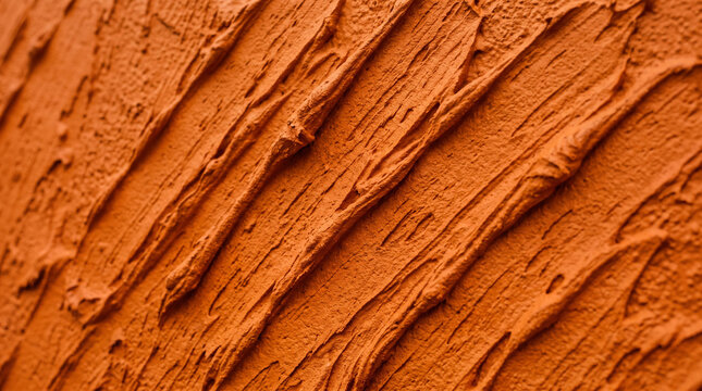 Textured orange plaster surface with diagonal strokes.