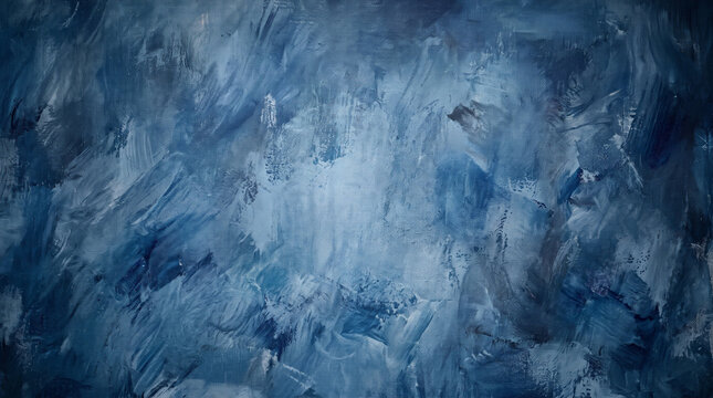 Textured navy blue acrylic brushstrokes background.