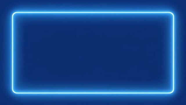 Abstract blue neon rectangles appearing on black background with cinematic motion and subtle glow effect