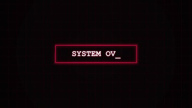 Glowing red border frame with underscore cursor text typing animation motion