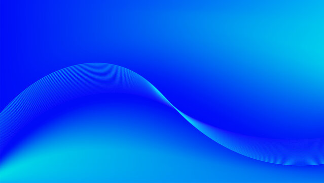 blue gradient mesh abstract background with wavy lines