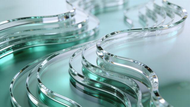 abstract transparent glass layered wave background
