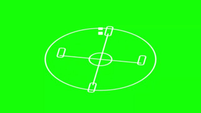 Cell Membrane Transport Protein Network Line Animation on Green Screen