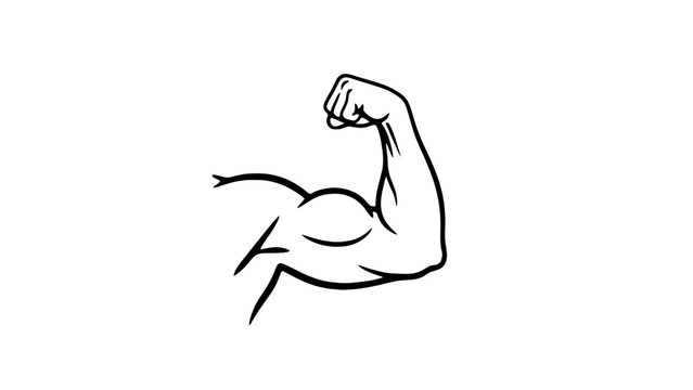 Strong arm biceps muscle silhouette for fitness and gym logo