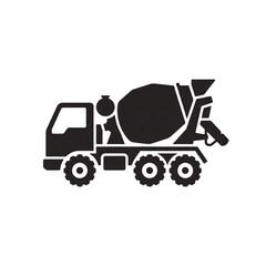 Fototapeta premium Heavy Cement Delivery Vehicle Silhouette