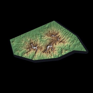 Grenada Rotating 3D Relief Map Seamless Loop, Alpha Channel 4K