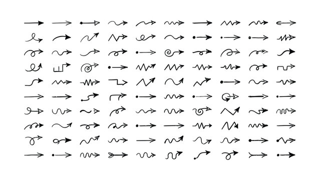 Various abstract arrow and line transition graphic design elements collection