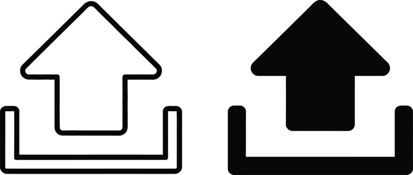 Vector illustration of upload arrow icon button set with transfer internet interface download