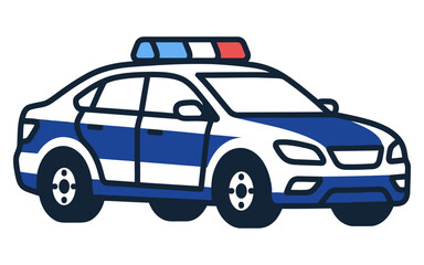 Police Car Flat Vector Illustration © ajeng