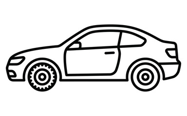 Fototapeta premium Coupe Car Side View Outline Vector