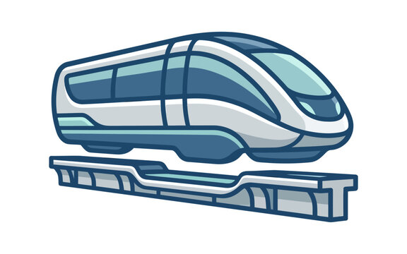 Modern Maglev Train Vector Illustration