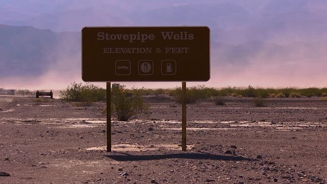 Dust storm passing through Stove Pipe Wells