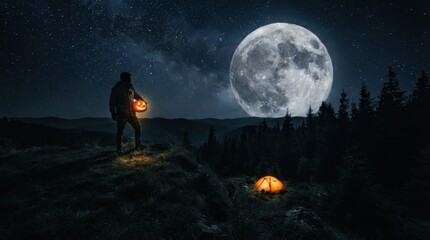 Obraz premium Moonlit Halloween Adventure