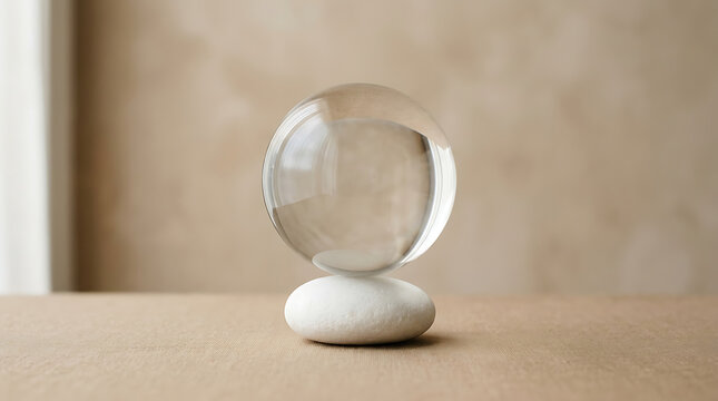 Minimalist white egg-shaped lamp on table
