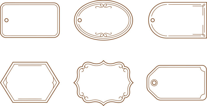 Decorative Vintage Label Tag Collection Elegant Vector Set
