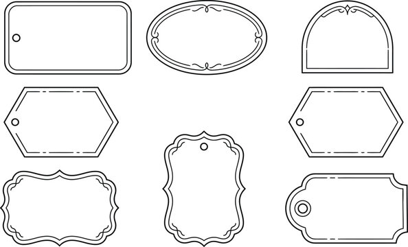 Vintage Decorative Label Badge Collection Elegant Vector Set
