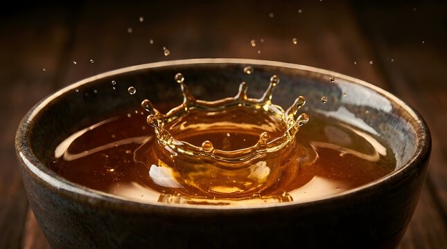 Coffee Splash Crown in Ceramic Cup for Product Splash Photography with Rich Beverage Concept