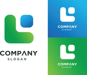 Fototapeta premium Modern Abstract Letter L Rounded Monogram Vector Logo Design Template