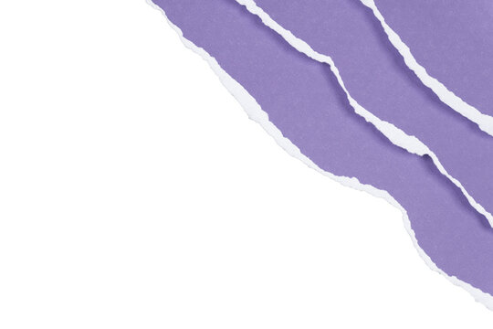 Layered Pastel Purple Torn Paper Diagonal Corner on Transparent Background