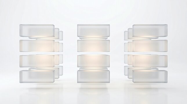 Abstract cloud database server partitions. Digital data storage and network infrastructure.