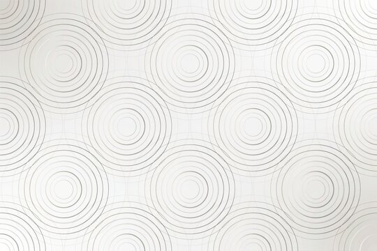 Minimalist seamless pattern featuring concentric circles in thin gray lines on a clean white background, for geometric wallpaper