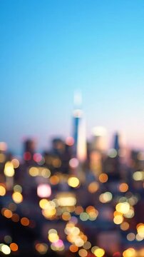 A Serene Evening Cityscape with Blurry Lights and Soft Hues Capturing the Essence of Urban Life at Twilight