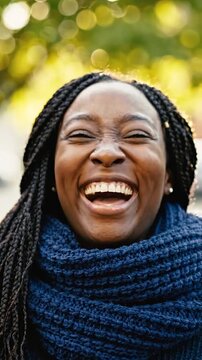 Joyful Smiles: A Radiant Portrait Capturing a Young Woman's Happiness and Warmth in a Beautiful Natural Setting