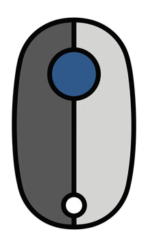Minimalist icon of an automotive key fob with a circular button in a flat graphic style isolated on white background automotive security concept