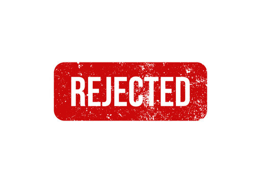 A red grunge rubber stamp with the word rejected isolated on a white background for business documents